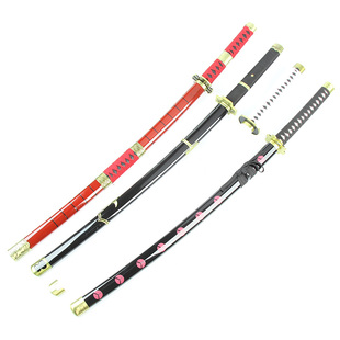 索隆三刀黑刀秋水阎魔和道一文字动漫cos海贼王武式剑合金不开刃