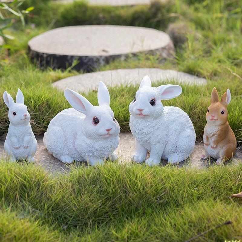 户外仿真小白兔子动物摆件草地园林景观雕塑小品装饰花园庭院装饰