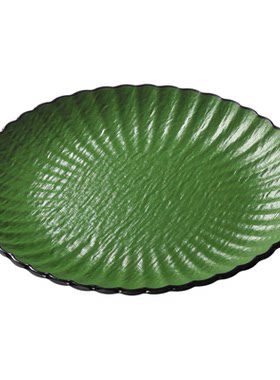 祥源美密胺餐具盘子餐厅饭店冷菜凉菜盘简约加厚黑釉绿烧烤炸串盘