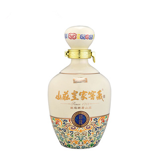 山庄皇家窖藏彩瓷36度纯粮食浓香型低度白酒450ML*4瓶装整箱送礼