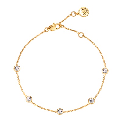 百搭金色满天星镶钻手链