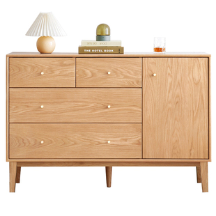 厂家直销实木斗柜北欧卧室抽屉柜橡木收纳柜子置物柜家用带门斗橱