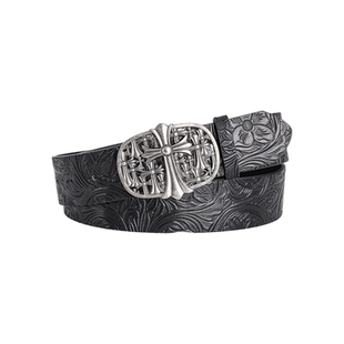 SUNSWAY亚文化复古雕花金属腰带男女十字架erd暗黑百搭原创皮带