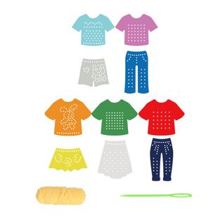 蒙氏diy缝工板幼儿园手工衣服缝纫缝工材料儿童穿针引线刺绣编织