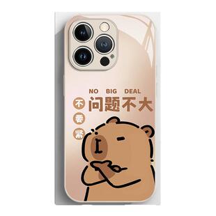 卡皮巴拉适用小米15手机壳14pro红米k80情侣k70问题不大note13玻璃k60新款12心态超好11ultra水豚k50/10/k40s