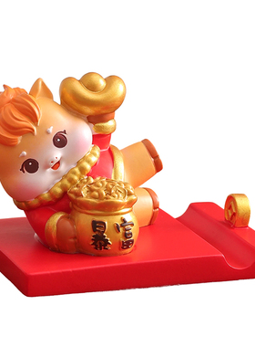 喜庆生肖马文创手机支架摆件