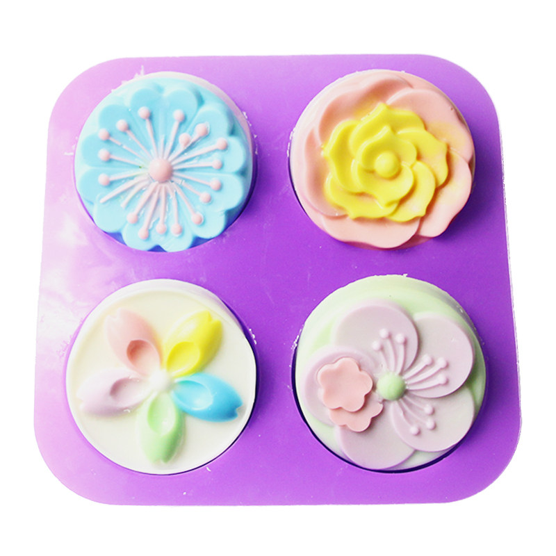 玫瑰花圆形手工皂模具diy母乳人奶香皂肥皂冷制硅胶烘焙蛋糕模型