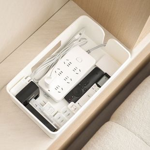 插座电线收纳盒电源线排插桌面数据线充电器整理盒子线遮挡塑料集