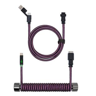 火矛客制化编织键盘航插线8K机械ev63迈从 夜魔wooting键盘线