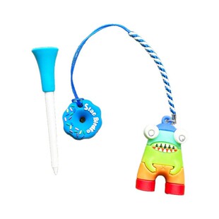 高尔夫球tee卡通球钉塑料83mm钉子球梯子带防丢绳硅胶球座tees