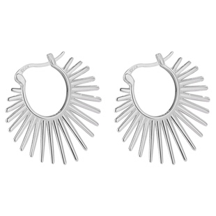 通体S925纯银立体扇形太阳花耳环耳饰耳扣女款设计感高级轻奢小众