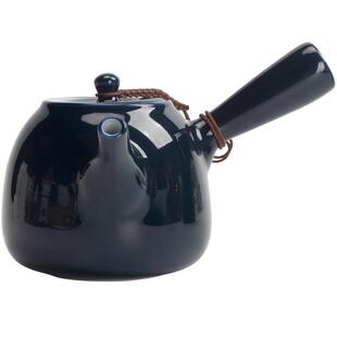 南山先生 霁蓝陶瓷侧把壶个性小号长柄泡茶壶日式办公室功夫茶具