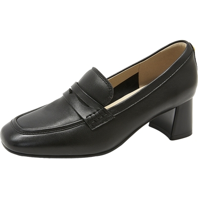 康莉粗跟乐福鞋女25年秋新款