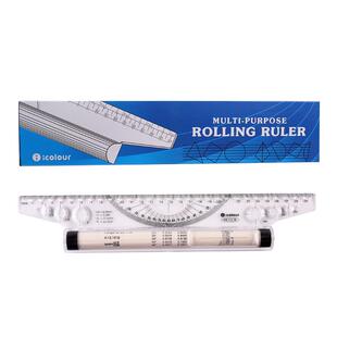 爱卡乐平行尺30cm设计角度绘图尺建筑注册师考试绘图工具专业级多功能滚动推尺量角器画圆平行尺子滚尺平衡尺