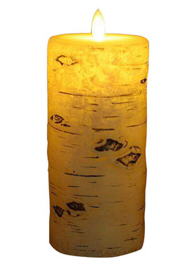 充电遥控款桦树皮led电子蜡烛灯露营氛围灯仿真蜡烛灯家桌面摆件