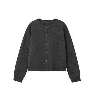 郑买买 红豆芝麻糊 秋冬款老钱风经典百搭基础圆领针织开衫女上衣