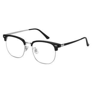 黑色半框眼镜女度数专业可配近视超轻纯钛防蓝光辐射眼睛男素颜