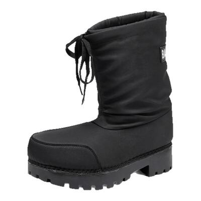 防水版巴黎雪地靴女2024冬季新款绑带大头中筒保暖加厚棉鞋玩雪