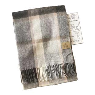 澳洲AUSLUX冬季撞色格子100%澳毛围巾保暖情侣羊毛围巾LUX526D