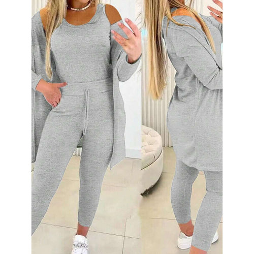 A 36763 Women's knit three piece set 女士针织长袖三件套