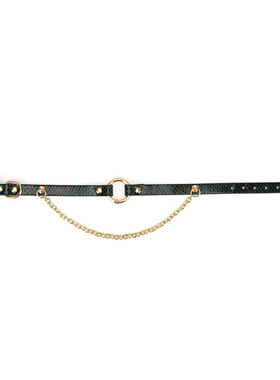 蛇皮纹项圈黑色男女项圈项链颈环