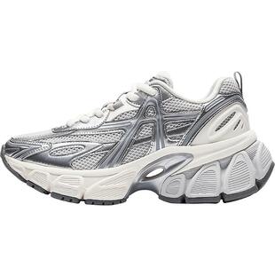 安踏天阙丨复古跑步鞋厚底增高轻质女春季新款潮流银色减震运动鞋