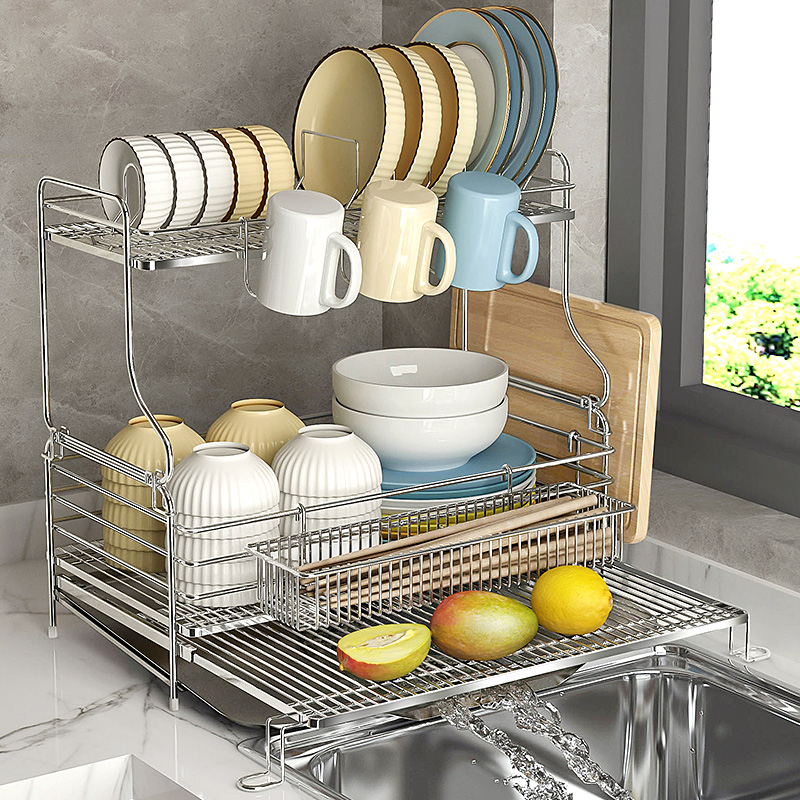 304不锈钢碗盘沥水架碗架厨房置物架放碗筷碗碟子沥水篮收纳架