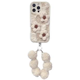 ins立体毛绒花朵适用vivox200s手机壳新款x300pro秋冬x100毛绒手链s30个性s20女款s19/s18/s17防摔y300保护套