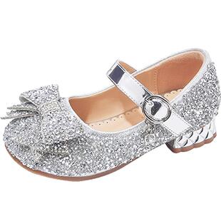 斯纳菲女童高跟鞋儿童皮鞋水晶鞋2026春秋款配礼服公主单鞋闪亮鞋