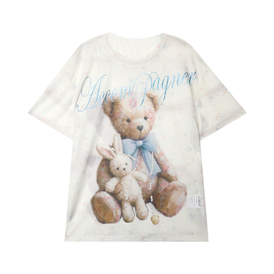 LALABOBO小熊小兔碎花短袖T