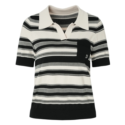 IDPAN航海系套头针织衫夏季新款时尚通勤短款宽松上衣T恤女