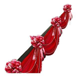 结婚楼梯扶手装饰新中式婚礼蜂窝球灯笼喜字拉花晨袍婚房布置套装