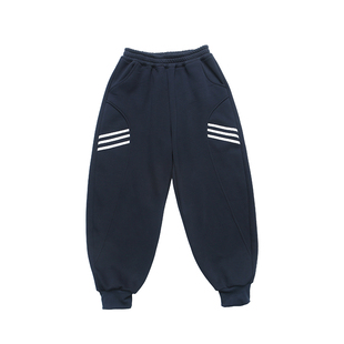胖男童加绒裤子2025新款冬儿童加厚男孩一体绒青少年中大童运动裤