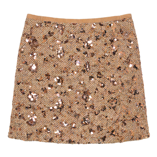 DPLAY【惠品】小香风亮片半身裙女26春新款香槟色粗花呢短裙