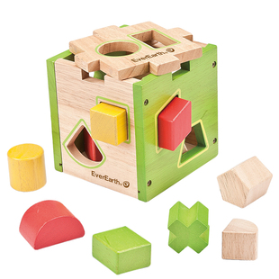 everearth形状配对玩具积木盒认知婴儿宝宝蒙氏早教益智智力盒