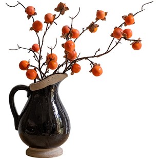 柿子仿真花装饰摆件柿柿如意中式古风客厅餐桌摆设禅意假花干花