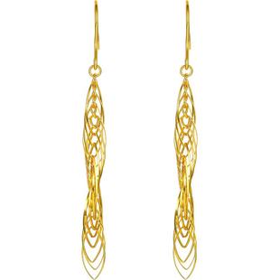 周六福黄金耳饰女士国潮涟漪耳坠计价5G无极足金耳环新年礼物