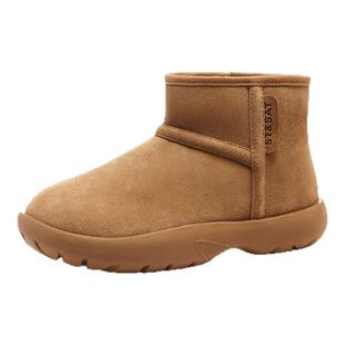 St&Sat/星期六冬季保暖绒里雪地靴厚底增高户外短靴女SS341181N1