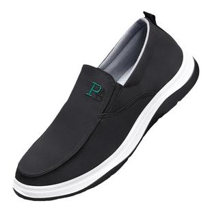 帆布鞋男老北京布鞋防滑软底透气一脚蹬爸爸中老年工作休闲板鞋子