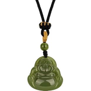 梦金园天然和田玉佛公吊坠弥勒佛大肚佛项链男女挂绳笑佛玉石玉坠