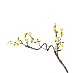 新中式长支傲骨梅花枝树枝陶瓷花瓶假花绢花禅意客厅插花花艺高端