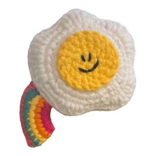 Bkpp周边水果船钥匙扣毛线编织鸡蛋花彩虹挂件太阳花笑脸饰品礼物