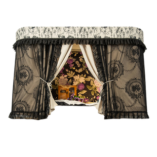 细嗅蔷薇中古风宿舍遮光床帘上铺u型轨道大学生寝室下铺遮挡窗帘