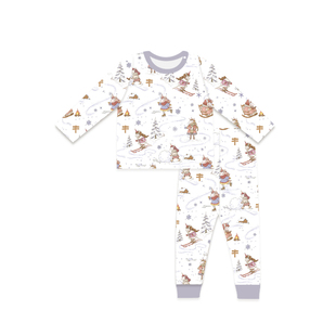 721星球儿童天丝棉家居服宝宝圆领睡衣长袖套装男女童家居服套装