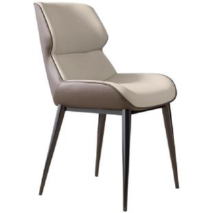北欧轻奢餐椅家用现代简约靠背椅意式酒店餐厅创意皮椅子餐桌凳子