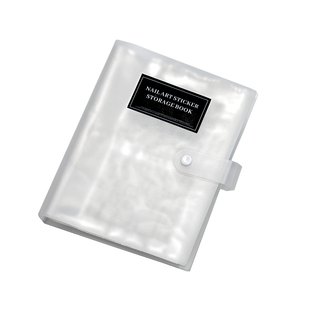 新款美甲贴纸收纳册日式简约透明磨砂大容量指甲贴花展示相册工具