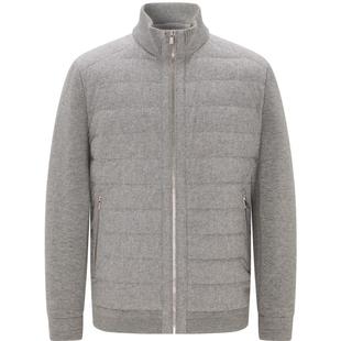 EMZ鄂尔多斯【纯羊毛】冬季新款简约灰色白鹅绒针织羽绒服外套男