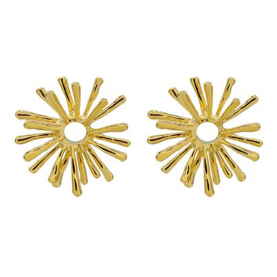 玲秀夸张镀金女银针溅开耳环