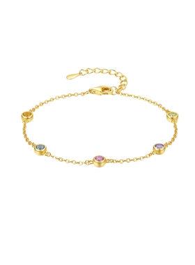 周六福S925银手链女几何手饰百搭时尚送女友圣诞礼物