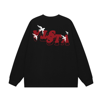 STA旗舰店美式潮牌小众设计感长袖男女秋季高街重磅纯棉黑色卫衣